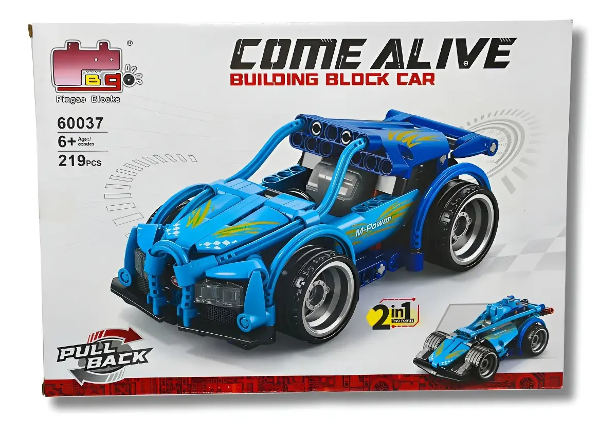 Auto Deportivo Azul 2 en 1 Ensamble Tipo Lego